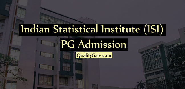 Indian Statistical Institute ISI PG Admission 2019